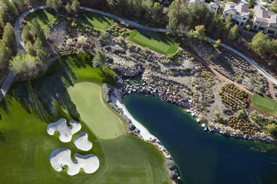 Aeriel view of Southern Highlands Golf Course in Las Vegas, Nevada